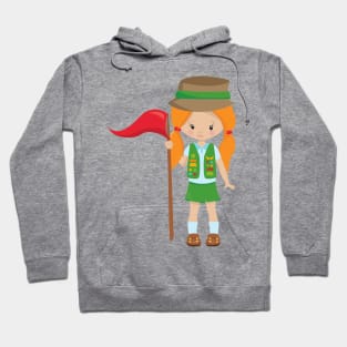 Girl Scout, Cute Girl, Little Girl, Orange Hair Hoodie